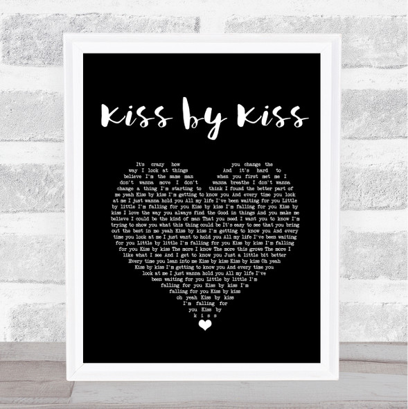 Brett Young Kiss by Kiss Black Heart Song Lyric Quote Music Print