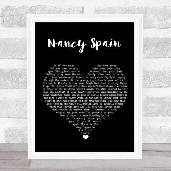 Christy Moore Nancy Spain Black Heart Song Lyric Quote Music Print