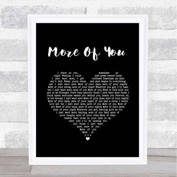 MAGIC! More Of You Black Heart Song Lyric Quote Music Print