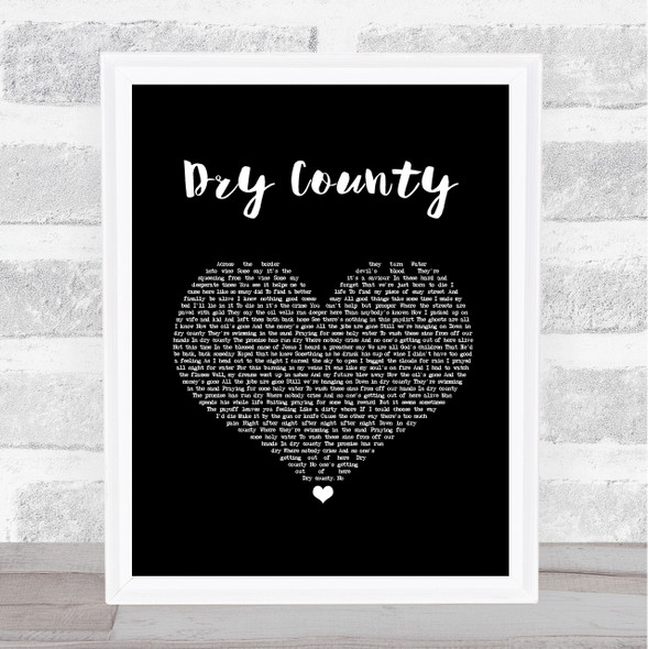 Bon Jovi Dry County Black Heart Song Lyric Quote Music Print