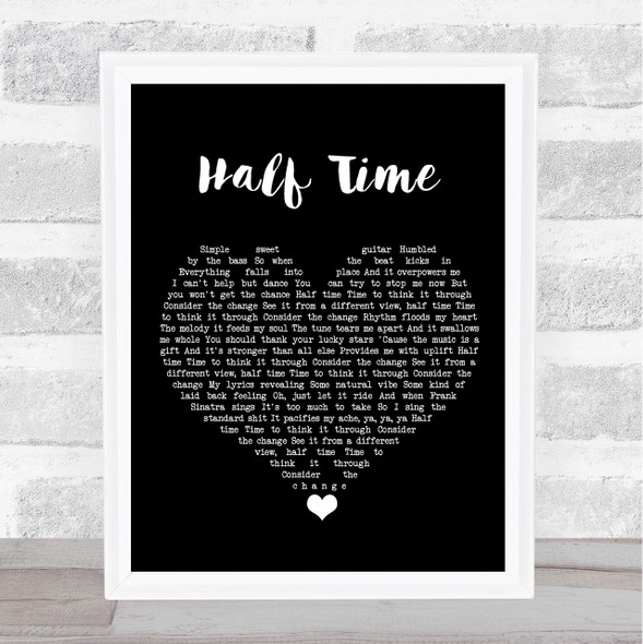 Amy Winehouse Half Time Black Heart Song Lyric Quote Music Print