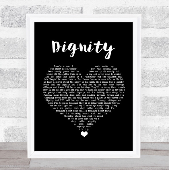 Deacon Blue Dignity Black Heart Song Lyric Quote Music Print