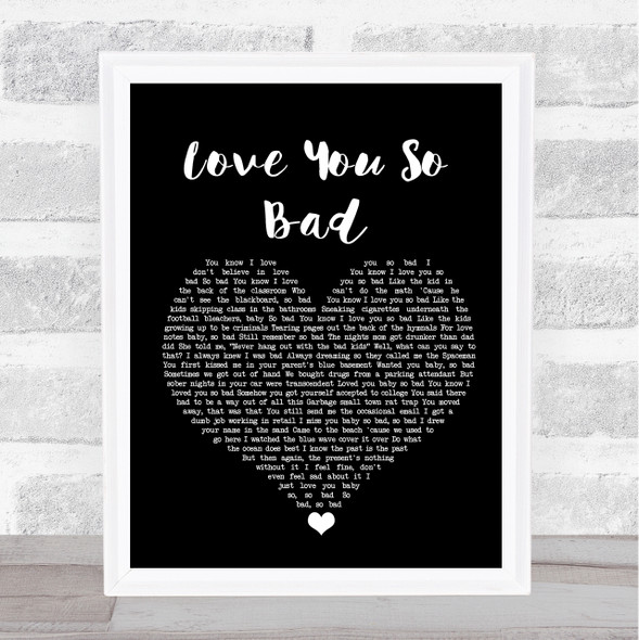 Ezra Furman Love You So Bad Black Heart Song Lyric Wall Art Print