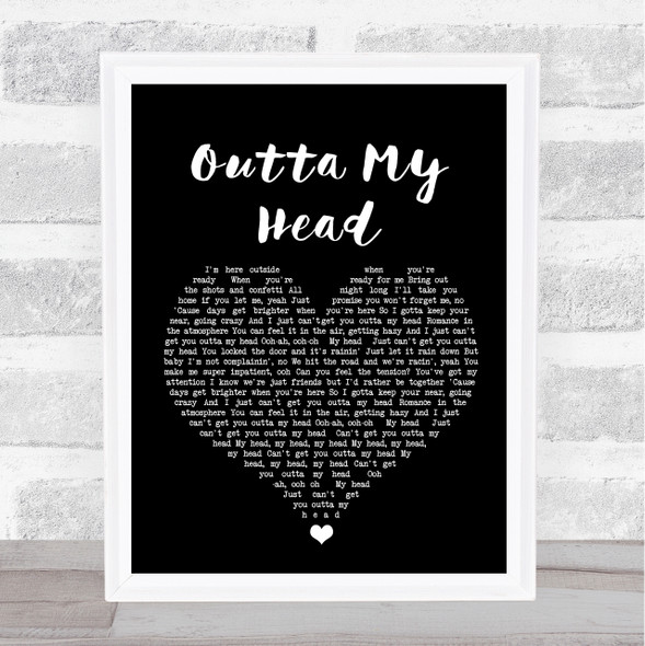 Khalid & John Mayer Outta My Head Black Heart Song Lyric Wall Art Print