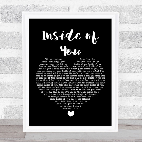 Russell Brand Inside of You Black Heart Song Lyric Wall Art Print