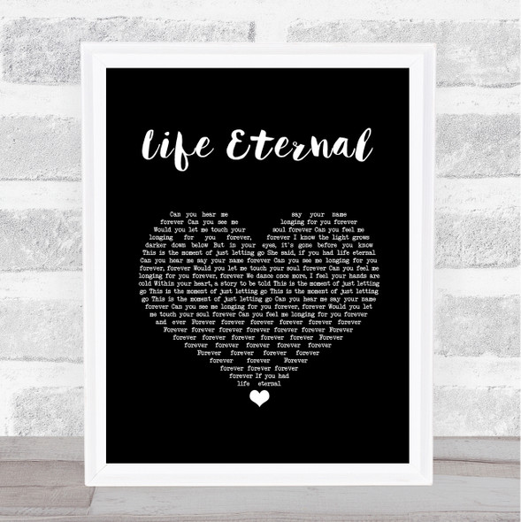 Ghost Life Eternal Black Heart Song Lyric Wall Art Print