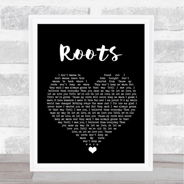 Grace Davies Roots Black Heart Song Lyric Wall Art Print