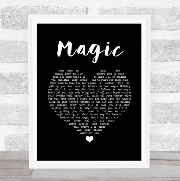 Olivia Newton-John Magic Black Heart Song Lyric Wall Art Print