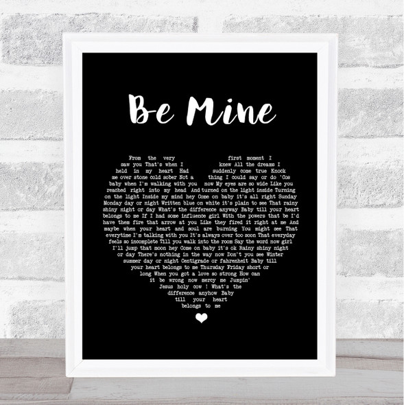 David Gray Be Mine Black Heart Song Lyric Quote Print