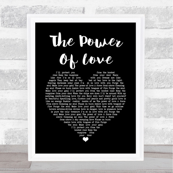 Frankie Goes To Hollywood The Power Of Love Black Heart Song Lyric Quote Print