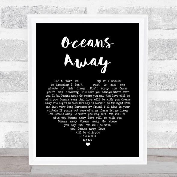 Roger Daltrey Oceans Away Black Heart Song Lyric Quote Print