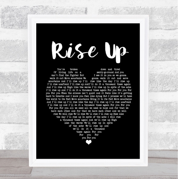 Andra Day Rise Up Black Heart Song Lyric Print