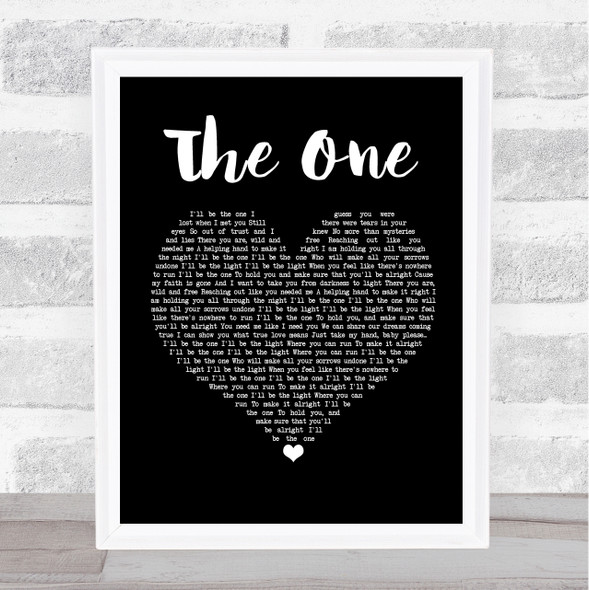 Backstreet Boys The One Black Heart Song Lyric Print