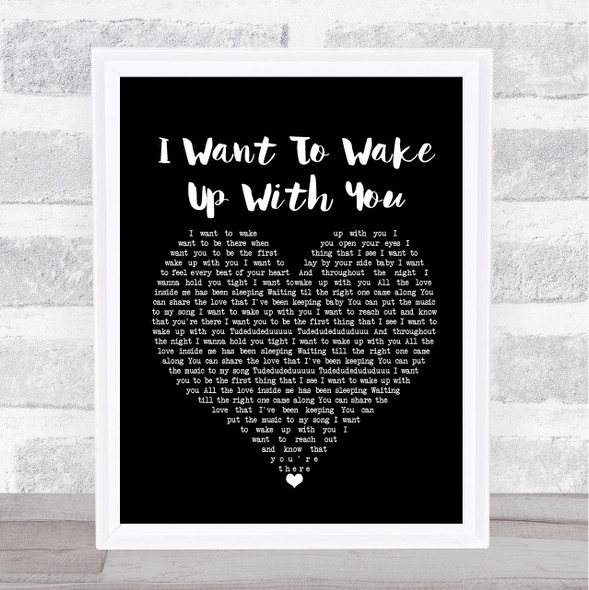 Boris Gardiner I Want To Wake With You Black Heart Song Lyric Print