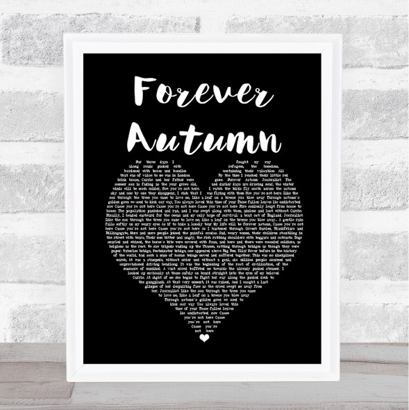 Justin Hayward Forever Autumn Black Heart Song Lyric Print