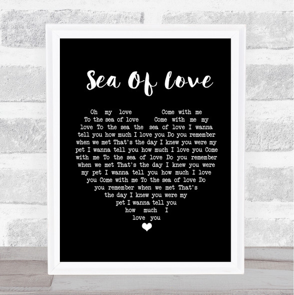 Marty Wilde Sea Of Love Black Heart Song Lyric Print