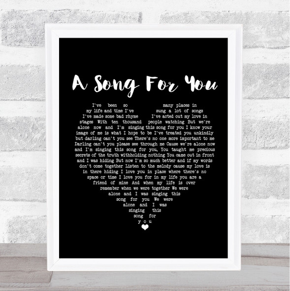 The Carpenters A Song For You Black Heart Song Lyric Print