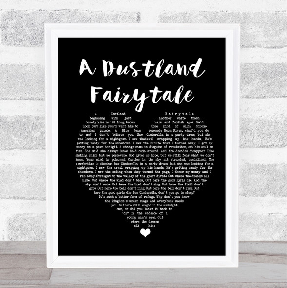 The Killers A Dustland Fairytale Black Heart Song Lyric Print