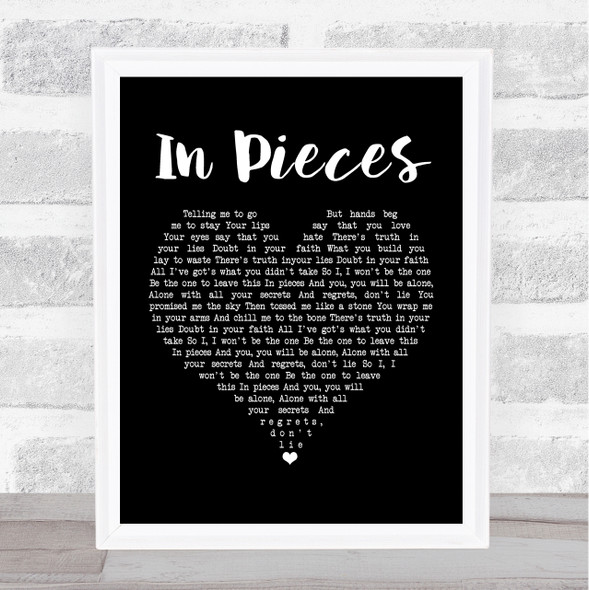 Linkin Park In Pieces Black Heart Song Lyric Print