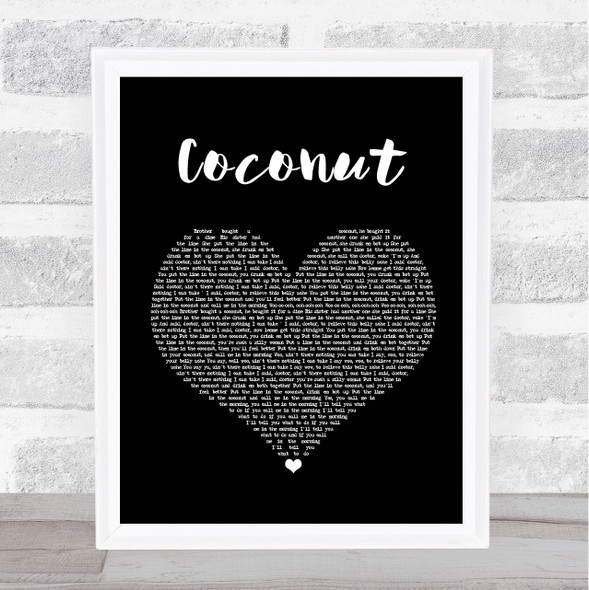 Harry Nilsson Coconut Black Heart Song Lyric Print