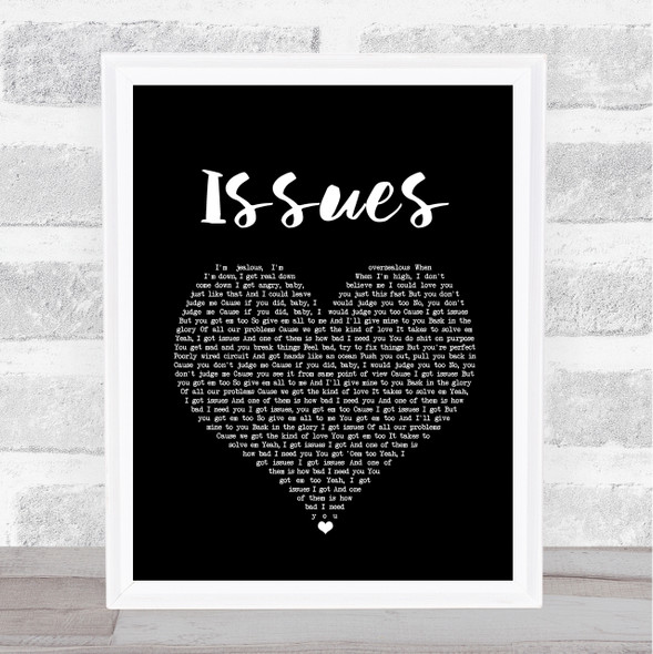 Julia Michaels Issues Black Heart Song Lyric Print