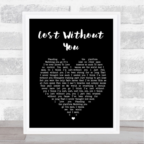 Freya Ridings Lost Without You Black Heart Song Lyric Print