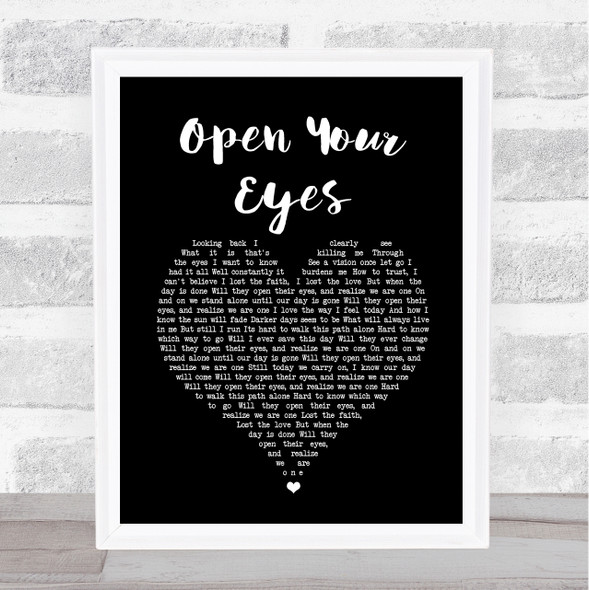 Alter Bridge Open Your Eyes Black Heart Song Lyric Print