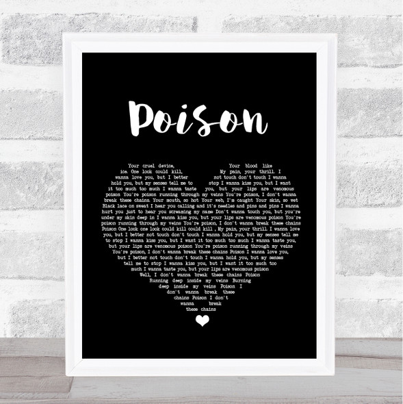 Alice Cooper Poison Black Heart Song Print