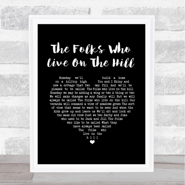 Peggy Lee The Folks Who Live On The Hill Black Heart Song Lyric Print