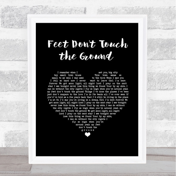 Stoney LaRue Feet Don't Touch the Ground Black Heart Song Lyric Print