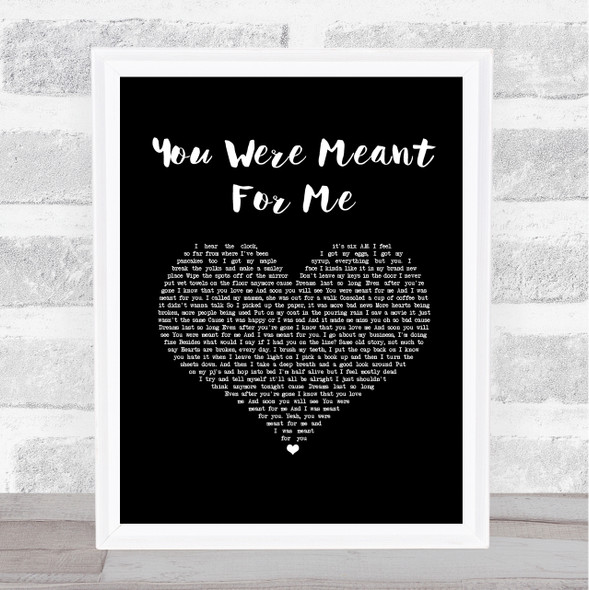 Jewel You Were Meant For Me Black Heart Song Lyric Print