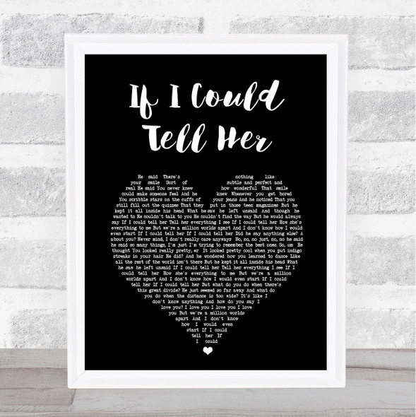 Ben Platt & Laura Dreyfuss If I Could Tell Her Black Heart Song Lyric Print