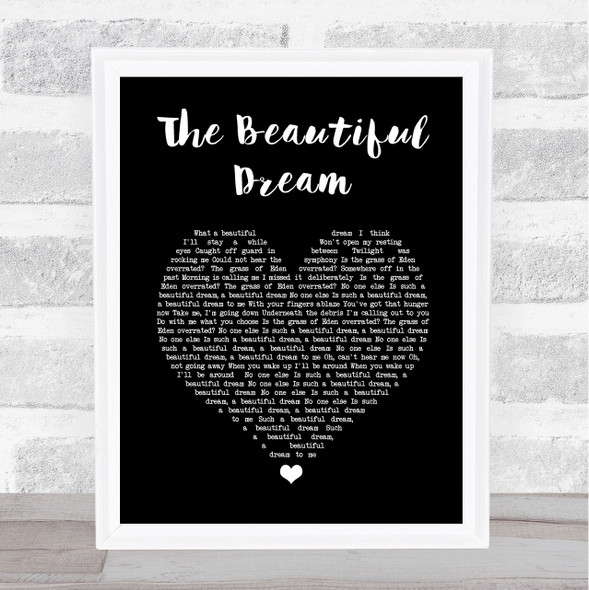 George Ezra The Beautiful Dream Black Heart Song Lyric Print