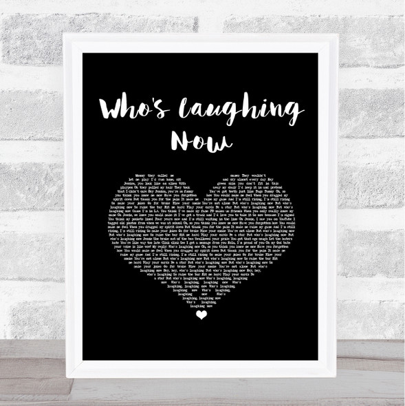 Jessie J Who's Laughing Now Black Heart Song Lyric Print