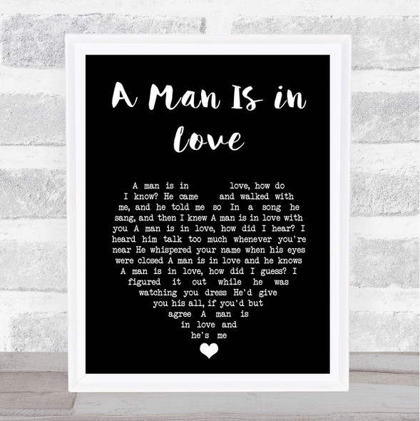 The Waterboys A Man Is in Love Black Heart Song Lyric Print