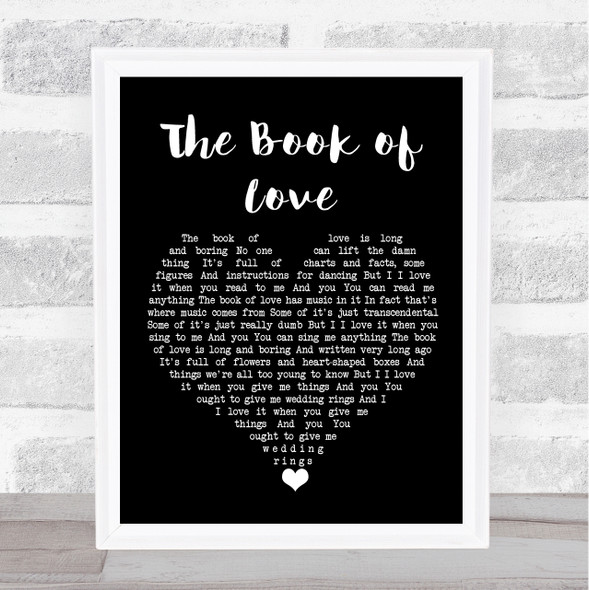 Gavin James The Book of Love Black Heart Song Lyric Print