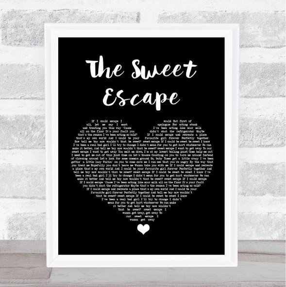 Gwen Stefani The Sweet Escape Black Heart Song Lyric Print