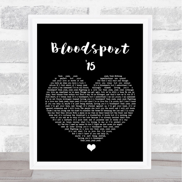 Raleigh Ritchie Bloodsport '15 Black Heart Song Lyric Print