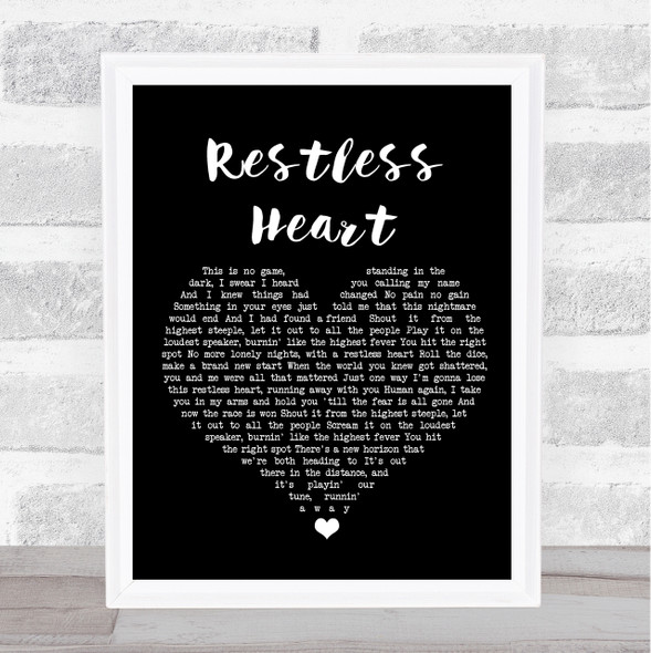 John Parr Restless Heart Black Heart Song Lyric Print
