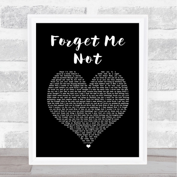 Brian Fallon Forget Me Not Black Heart Song Lyric Print