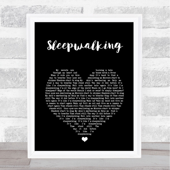 Bring Me The Horizon Sleepwalking Black Heart Song Lyric Print