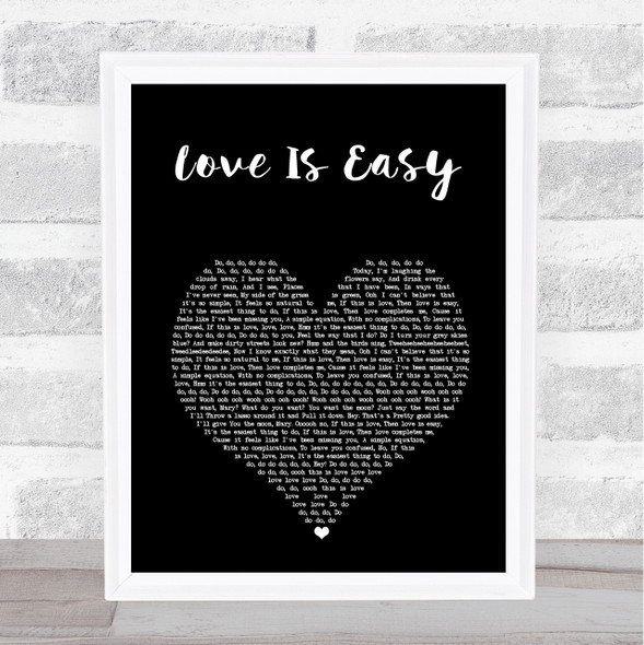 McFly Love Is Easy Black Heart Song Lyric Print