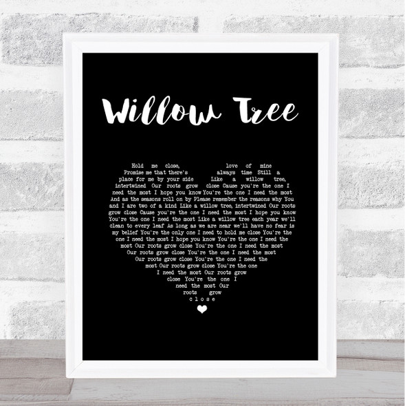 Tom Speight Willow Tree Black Heart Song Lyric Print