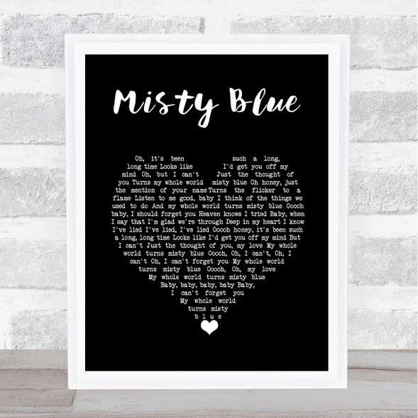 Dorothy Moore Misty Blue Black Heart Song Lyric Print