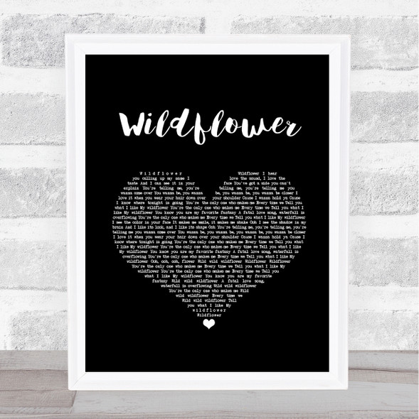 5 Seconds Of Summer Wildflower Black Heart Song Lyric Print