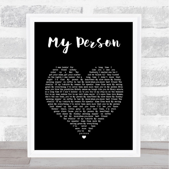 Spencer Crandell My Person Black Heart Song Lyric Print