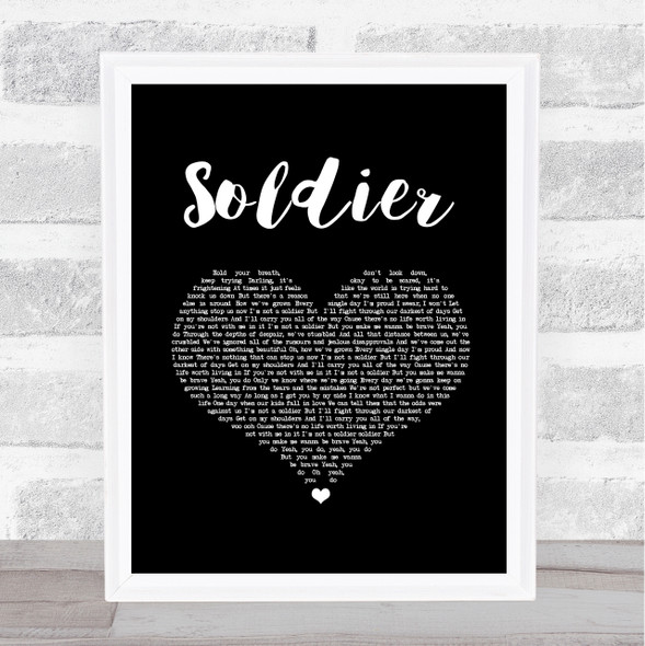 James TW Soldier Black Heart Song Lyric Print