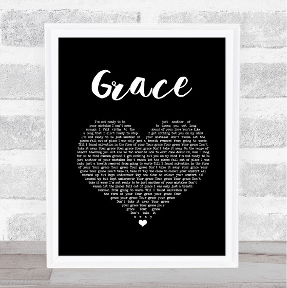 Lewis Capaldi Grace Black Heart Song Lyric Print