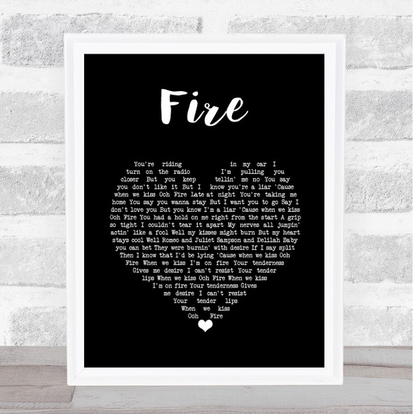 Babyface Fire Black Heart Song Lyric Print