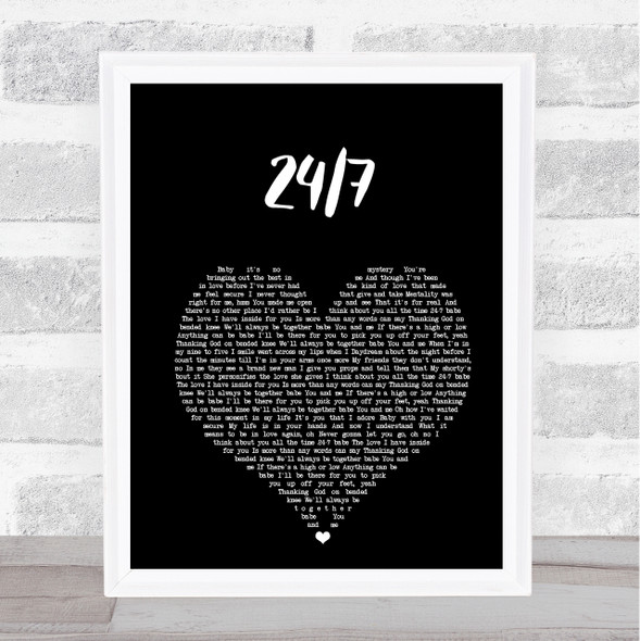 Kevon Edmonds 247 Black Heart Song Lyric Print